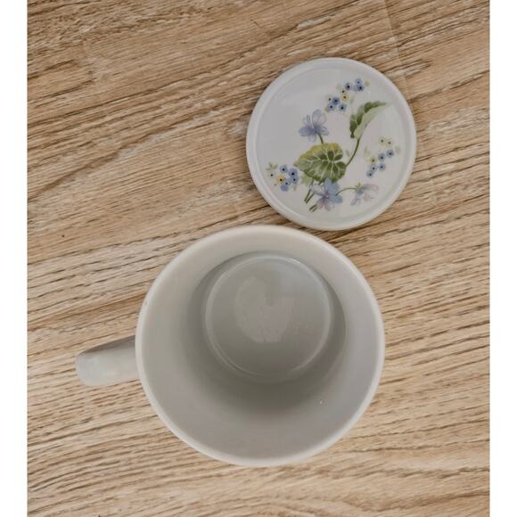 The Toscany Collection Flower Lidded Cup Botanical Floral Design Mug & L… - Picture 3 of 10